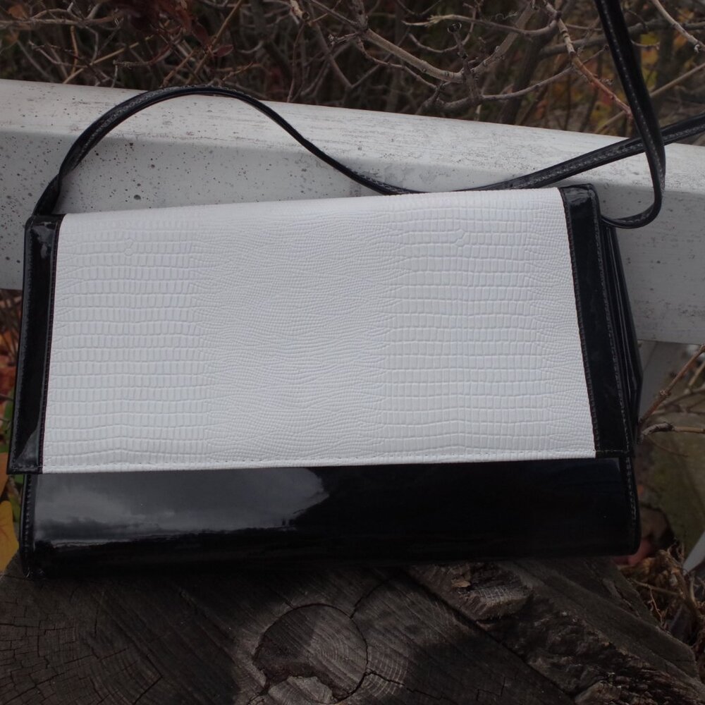 Black & White Patent Leather Purse By Calego